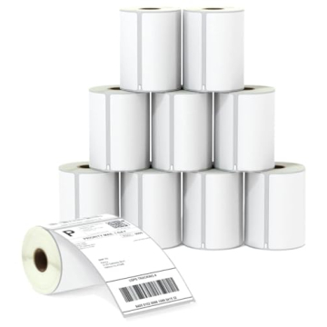BETCKEY - Compatible DYMO 1744907 (4" x 6") Shipping Labels - 10 Rolls/2200 Labels - Perforated Desi...