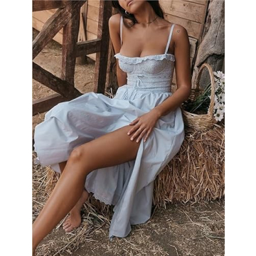 Shop YaRing Spring Dress Boho Lace Embroidery Midi Dress