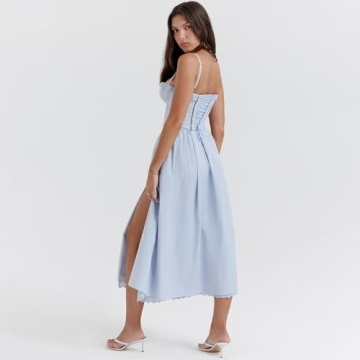 Shop YaRing Spring Dress Boho Lace Embroidery Midi Dress