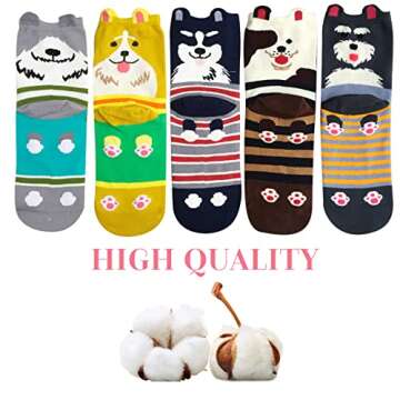 Sweet Animal Design Women's Casual Cotton Crew Socks