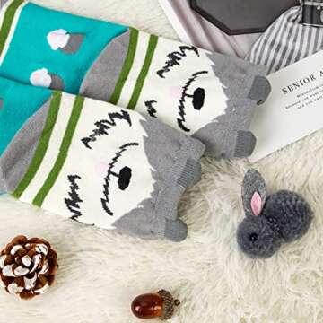 Sweet Animal Design Women's Casual Cotton Crew Socks