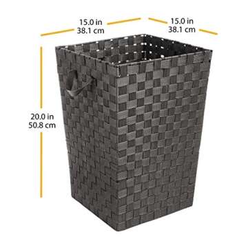 Whitmor Woven Strap Laundry Hamper Espresso 15x15x20