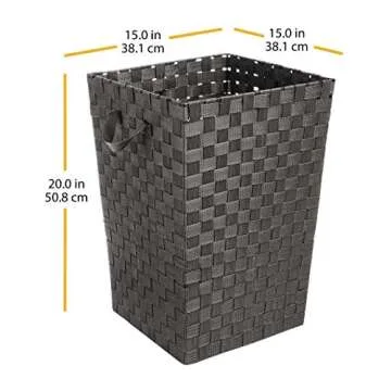 Whitmor Woven Strap Laundry Hamper Espresso 15x15x20
