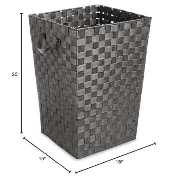 Whitmor Woven Strap Laundry Hamper Espresso 15x15x20