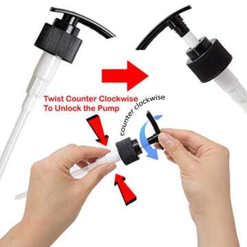 Youngever 6 Pack Empty Glass Pump Bottles, 2 Pack 16 Ounce and 4 Pack 8 Ounce Pump Bottles, Soap Dispenser, Refillable Containers (Amber)