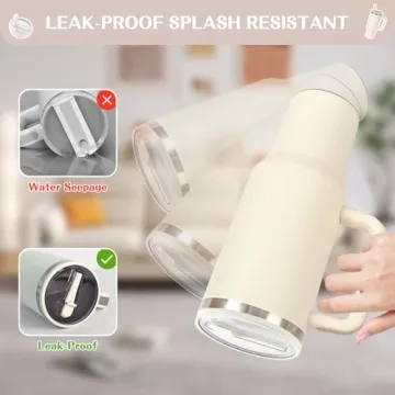 Leak-Proof 40 oz Tumbler Flip Straw Lid Set