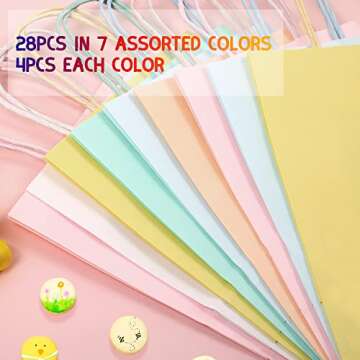 Vibrant MAMUNU Party Favor Gift Bags - 28 Pack in 7 Colors