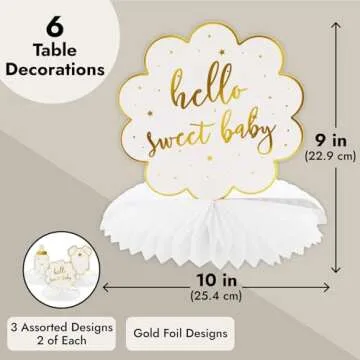 Sparkle and Bash Baby Shower Table Centerpieces 6 Pack