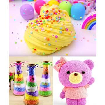 SECOWEL 6 Pack Slime Making Kit Supplies Including Fishbowl Beads, Foam Balls, Fruit Slices, Fake Candy Sprinkles and Spoons for Slime Making Art DIY Craft Party Decoration or Wedding