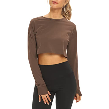 Mippo Long Sleeve Crop Top for Stylish Athleisure Wear