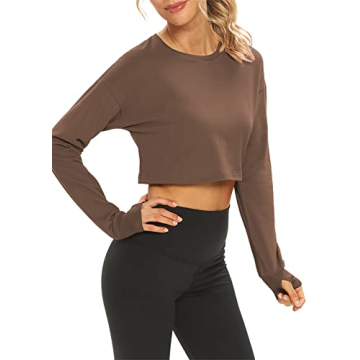 Mippo Long Sleeve Crop Top for Stylish Athleisure Wear