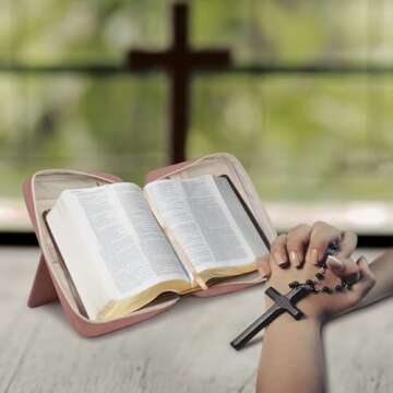 CITYCHASE Bible Covers for Women & Girls, Bible Case Carrying Tote Bag with Book Stand, Bible Bag wi...