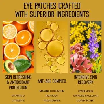 24K Gold Eye Mask - 25 Pairs - Eye Patches for Puffy Eyes, Dark Circles, Wrinkles, Fine Lines - Collagen Under Eye Mask - Anti-Aging and Moisturizing Support - with Hyaluronic Acid - All Skin Types