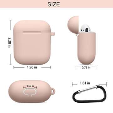 Compatible AirPods Case Cover Silicone Protective Skin for Apple Airpod Case 2nd &1st Generation (2 Pack) (Pink-Turquoise)