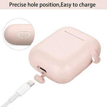 Compatible AirPods Case Cover Silicone Protective Skin for Apple Airpod Case 2nd &1st Generation (2 Pack) (Pink-Turquoise)