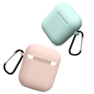 Stylish Silicone AirPods Case Cover - 2 Pack Bright Colors