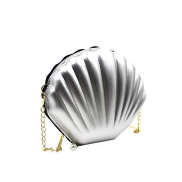 AIBEARTY Cute Seashell Shape Crossbody Purse Small Shoulder Bag with Chain for Women Little Girls