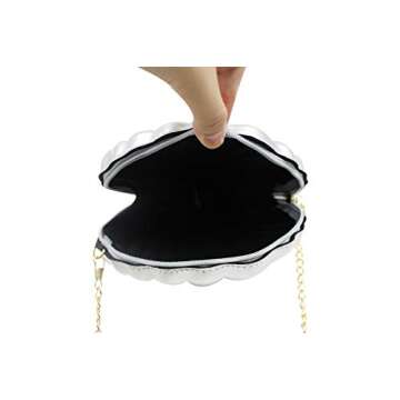 AIBEARTY Cute Seashell Shape Crossbody Purse Small Shoulder Bag with Chain for Women Little Girls