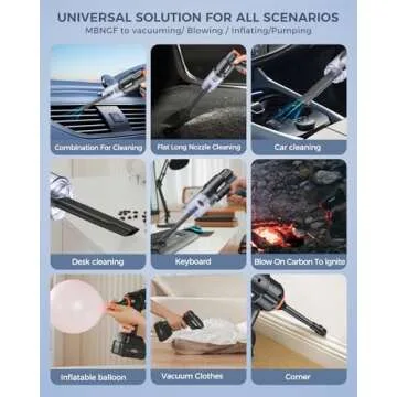 MBNGF Car Vacuum Portable Cordless, 35000PA High Power Suction & Blower, Wireless Handheld Vacuum Cl...