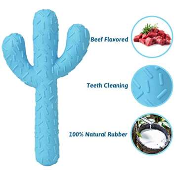 SOBAKEN kollpop Dog Chew Toys, Durable Rubber Dog Toys for Aggressive Chewers, Cactus Tough Toys for Training and Cleaning Teeth