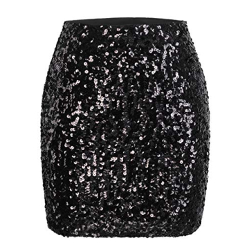 MANER Sequin Mini Skirt for Parties and Night Out