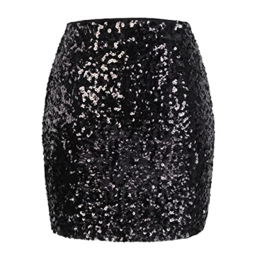 MANER Sequin Mini Skirt for Parties and Night Out
