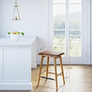 Elegant Barker Backless Bar Stool for Kitchen - 24"