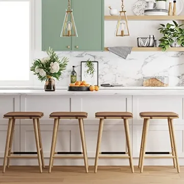 Elegant Barker Backless Bar Stool for Kitchen - 24"