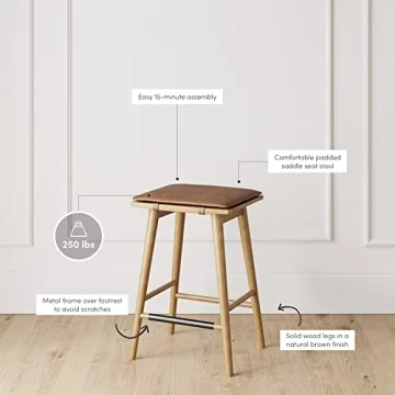 Elegant Barker Backless Bar Stool for Kitchen - 24"