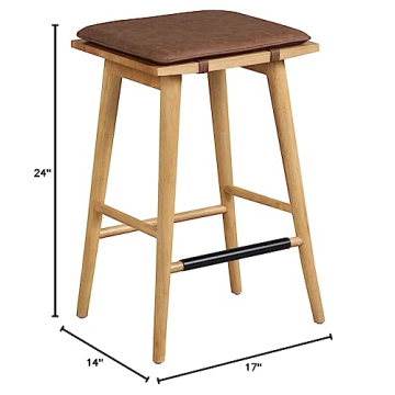 Elegant Barker Backless Bar Stool for Kitchen - 24"
