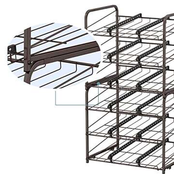 Can Organizer for Pantry Stackable 2 Pack, Can Storage Organizer Rack Stacking Can Dispensers Small Space Holds up to 36 Cans for Pantry, Kitchen, Cabinet- Brown