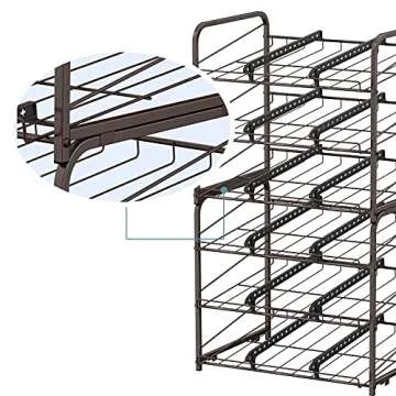Can Organizer for Pantry Stackable 2 Pack, Can Storage Organizer Rack Stacking Can Dispensers Small Space Holds up to 36 Cans for Pantry, Kitchen, Cabinet- Brown