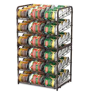 Can Organizer for Pantry Stackable 2 Pack, Can Storage Organizer Rack Stacking Can Dispensers Small Space Holds up to 36 Cans for Pantry, Kitchen, Cabinet- Brown