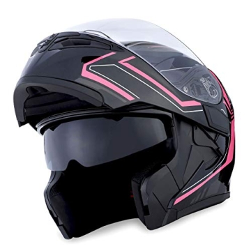 1Storm Modular Full Face Motorcycle Helmet - HB89 Arrow Pink