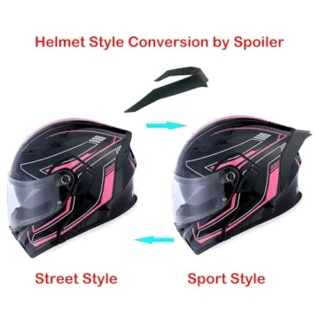 1Storm Modular Full Face Motorcycle Helmet - HB89 Arrow Pink