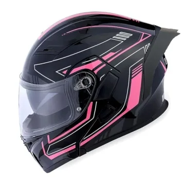 1Storm Modular Full Face Motorcycle Helmet - HB89 Arrow Pink