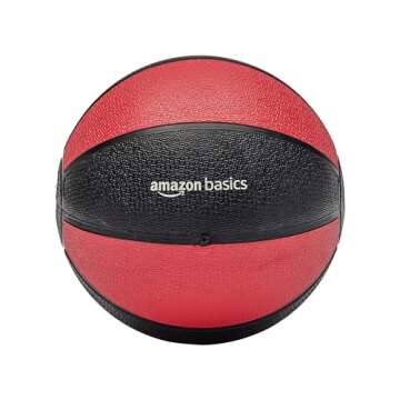 Amazon Basics Weighted Medicine Ball, 8 Pounds, Red/Black