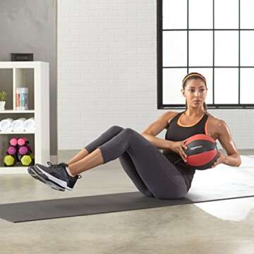 Amazon Basics Weighted Medicine Ball, 8 Pounds, Red/Black