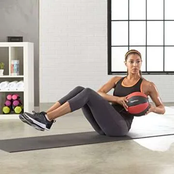 Amazon Basics 8lb Weighted Medicine Ball for Workouts