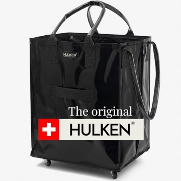 HULKEN Large Reusable Grocery Bag On Wheels for Easy Transport