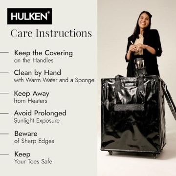 HULKEN Large Reusable Grocery Bag On Wheels for Easy Transport