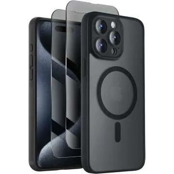 Military Drop Protection iPhone 15 Pro Case with Privacy Screen