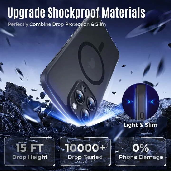 iPhone 15 Pro Case with Privacy and Military Drop Protection