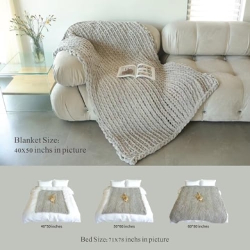 Cozy Maetoow Chenille Chunky Knit Blanket Throw