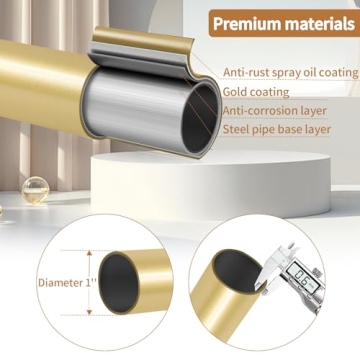 ZYRW Gold Wrap Around Curtain Rod for Stylish Windows