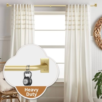 ZYRW Gold Wrap Around Curtain Rod for Stylish Windows