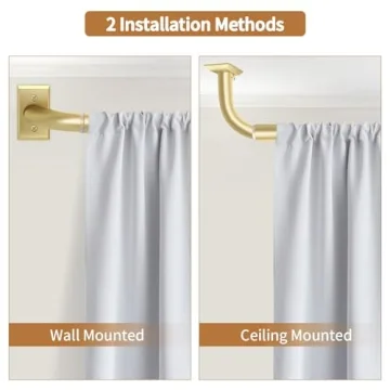 ZYRW Gold Wrap Around Curtain Rod for Stylish Windows