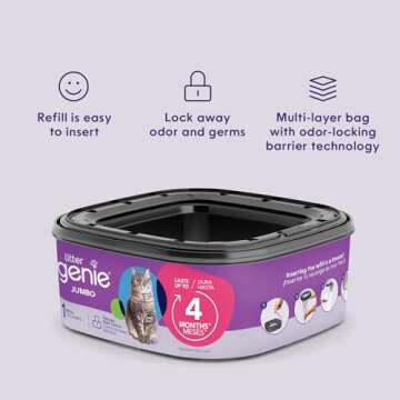 Litter Genie Jumbo Refill Bags | 24-Month Cat Waste Solution