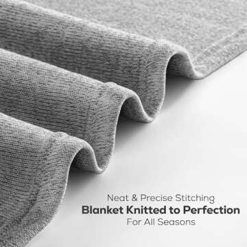 Utopia Bedding Knit Blanket Twin Size (90x66 Inches, Black) Soft Heather Lightweight Jersey Breathable Sweatshirt Blanket for Couch, Bed & Sofa