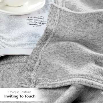 Utopia Bedding Knit Blanket Twin Size (90x66 Inches, Black) Soft Heather Lightweight Jersey Breathable Sweatshirt Blanket for Couch, Bed & Sofa